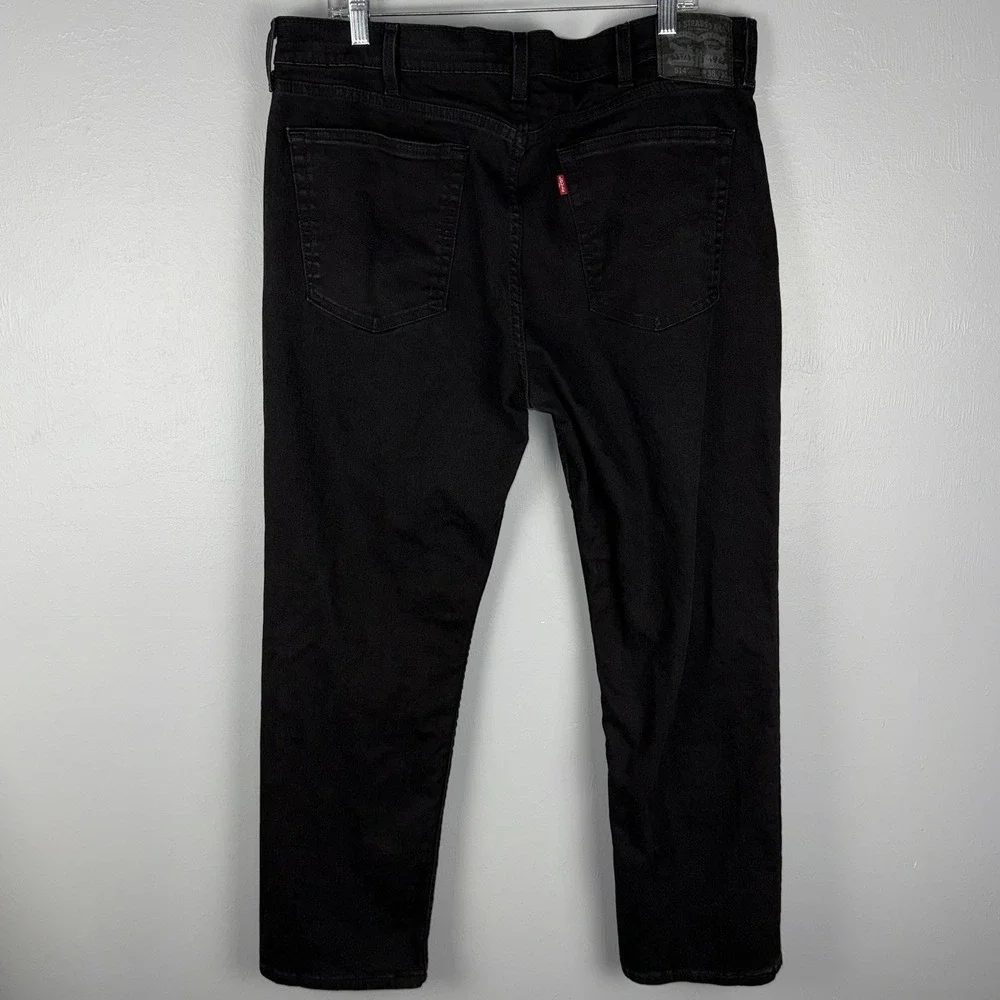 Levi's Jeans Men's 38x30 Black Denim 514 Straight American Work Wear Red Tab